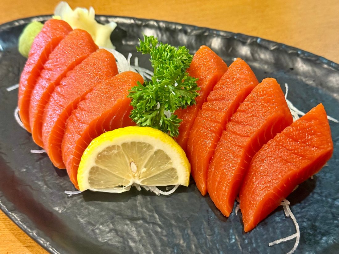 Sliced red fish sashimi